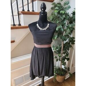 Papaya Womens Black Solid Rayon Off The Shoulder Casual Knee Length Dress Size S
